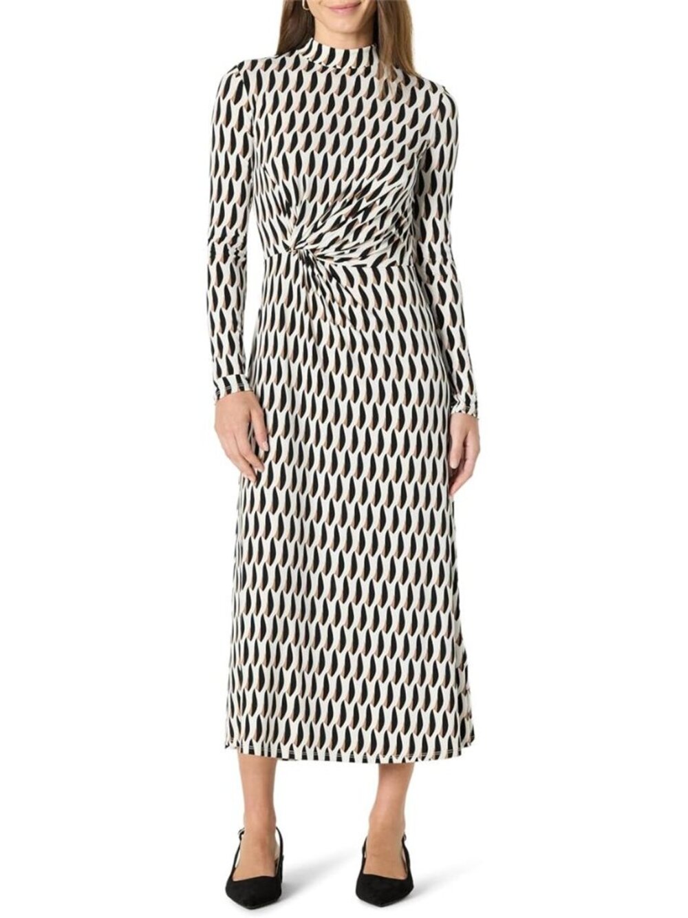 Amazon Essentials Women's Fit and Flare Jersey Long-Sleeved Maxi Dress